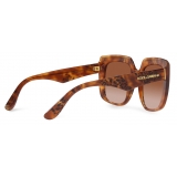 Dolce & Gabbana - Occhiale da Sole New Print - Avana Leo Marrone Sfumato - Dolce & Gabbana Eyewear