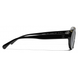 Chanel - Oval Sunglasses - Black Yellow Gray - Chanel Eyewear