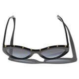 Chanel - Oval Sunglasses - Black Yellow Gray - Chanel Eyewear