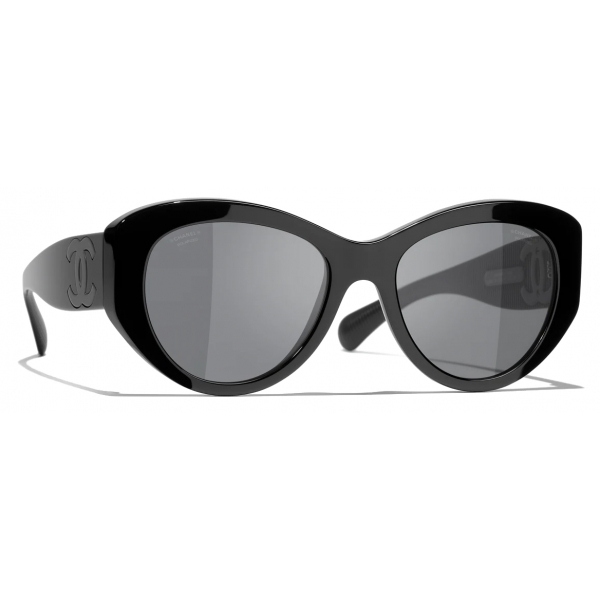 Chanel - Occhiali da Sole a Farfalla - Nero Grigio Polarizzate - Chanel Eyewear