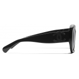 Chanel - Occhiali da Sole a Farfalla - Nero Grigio Polarizzate - Chanel Eyewear