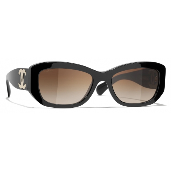 Chanel - Rectangular Sunglasses - Black Brown - Chanel Eyewear