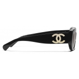 Chanel - Rectangular Sunglasses - Black Brown - Chanel Eyewear