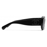 Chanel - Occhiali da Sole Rettangolari - Nero Grigio Polarizzate - Chanel Eyewear