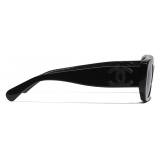 Chanel - Rectangular Sunglasses - Black Gray Polarized - Chanel Eyewear