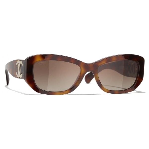 Chanel - Rectangular Sunglasses - Tortoise Light Brown Polarized - Chanel Eyewear