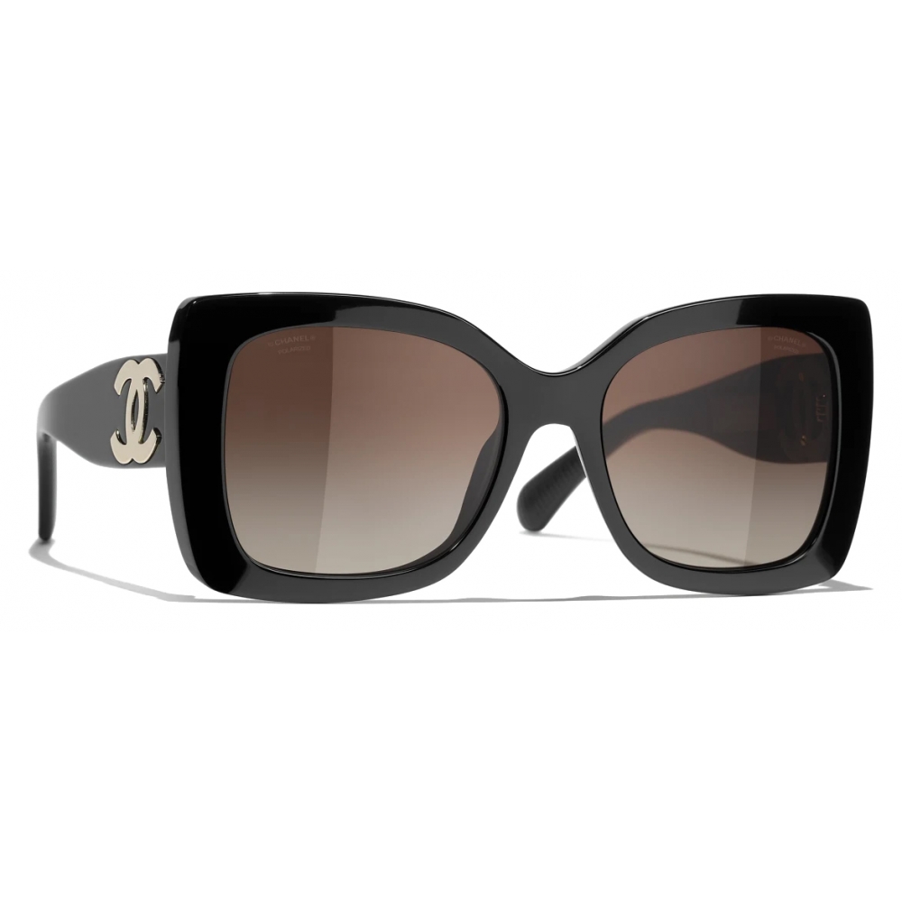 Chanel - Square Sunglasses - Black Brown Polarized Gradient