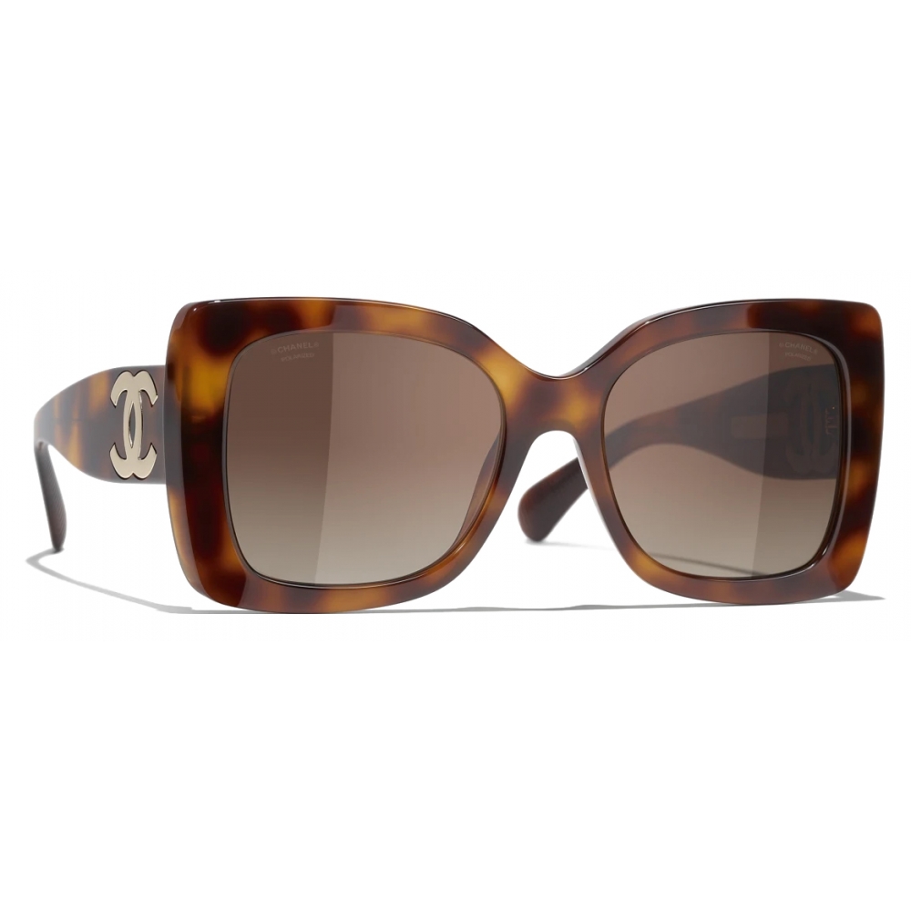 Chanel - Square Sunglasses - Tortoise Brown Polarized Gradient - Chanel  Eyewear - Avvenice
