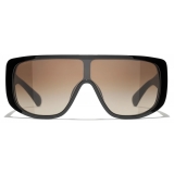 Chanel - Shield Sunglasses - Black Brown - Chanel Eyewear