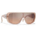 Chanel - Shield Sunglasses - Coral - Chanel Eyewear