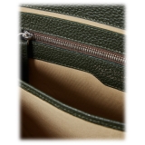 Viola Milano - The Light City Silver Lock Briefcase - Loden Green - Handmade in Italy - Luxury Exclusive Collection