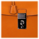 Viola Milano - The Light Traveller Briefcase - Orange - Handmade in Italy - Luxury Exclusive Collection