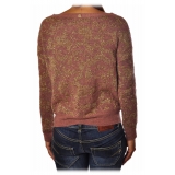 Liu Jo - Jacquard Patterned Knit - Pink/Gold - Knitwear - Made in Italy - Luxury Exclusive Collection
