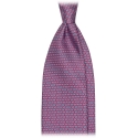 Viola Milano - Animal Printed Selftipped Silk Tie - Rose Elephant - Handmade in Italy - Luxury Exclusive Collection