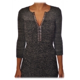 Liu Jo - Knit Dress with Stud Detail - Grey - Dress - Made in Italy - Luxury Exclusive Collection