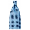 Viola Milano - Artisan Floral Selftipped Silk Tie - Blue - Handmade in Italy - Luxury Exclusive Collection