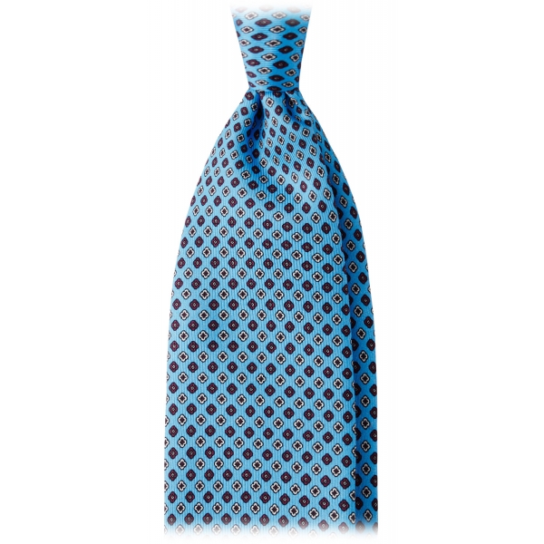 Viola Milano - Artisan Floral Selftipped Silk Tie - Sea - Handmade in Italy - Luxury Exclusive Collection