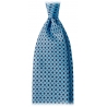 Viola Milano - Artisan Floral Selftipped Silk Tie - Sea - Handmade in Italy - Luxury Exclusive Collection