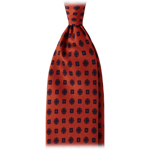 Viola Milano - Artisan Floral Selftipped Silk Tie - Rust - Handmade in Italy - Luxury Exclusive Collection