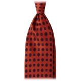Viola Milano - Artisan Floral Selftipped Silk Tie - Rust - Handmade in Italy - Luxury Exclusive Collection