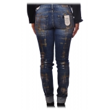 Liu Jo -  Jeans con Dettagli in Vernice Argento - Blu - Pantaloni - Made in Italy - Luxury Exclusive Collection