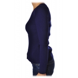 Liu Jo - Simple Ribbed Knit - Blue - Knitwear - Made in Italy - Luxury Exclusive Collection