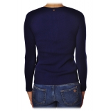 Liu Jo - Simple Ribbed Knit - Blue - Knitwear - Made in Italy - Luxury Exclusive Collection