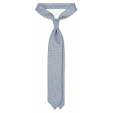 Viola Milano - Artisan Square Selftipped Silk Tie - Grey - Handmade in Italy - Luxury Exclusive Collection