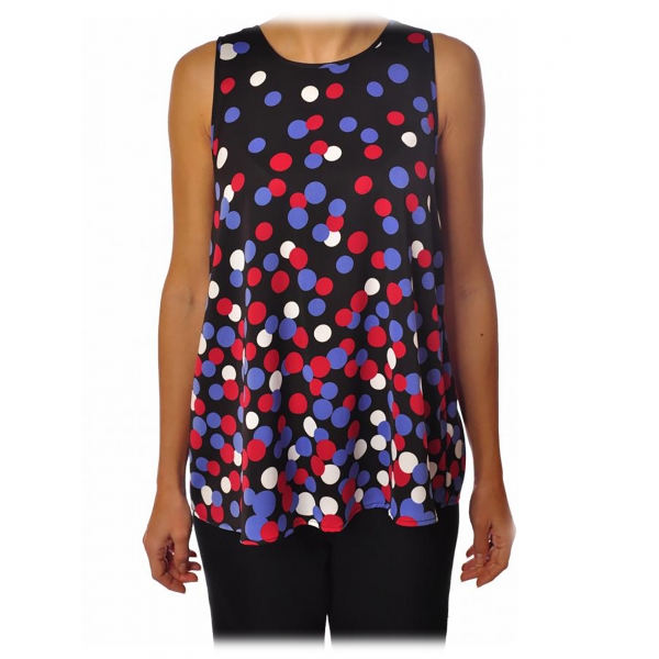 Liu Jo - Sleeveless Polka Dot Top - Black - Made in Italy - Luxury Exclusive Collection
