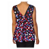 Liu Jo - Sleeveless Polka Dot Top - Black - Made in Italy - Luxury Exclusive Collection