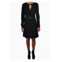 Liu Jo - Long Sleeve Dress with Faux Leather Details - Black - Dress - Made in Italy - Luxury Exclusive Collection