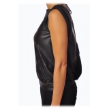 Liu Jo - Glossy Faux Leather Top - Black - Made in Italy - Luxury Exclusive Collection