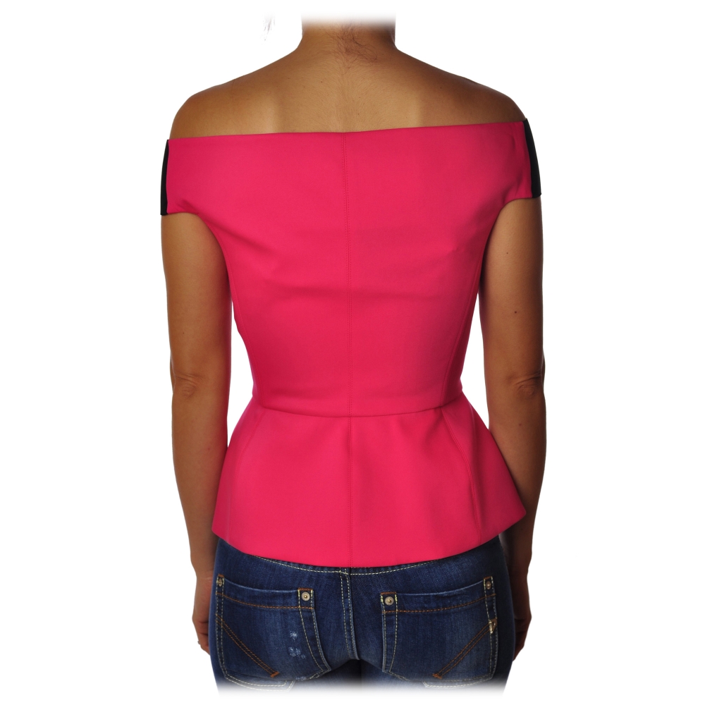 Liu Jo - Top with Boat Neckline - Pink - Made in Italy - Luxury ...