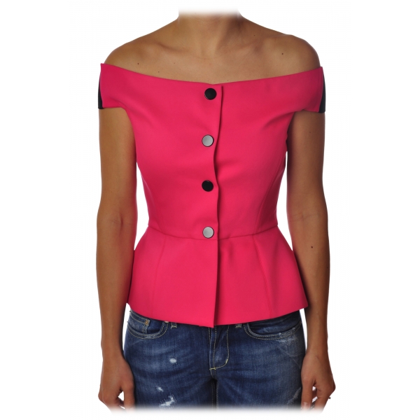 Liu Jo - Top with Boat Neckline - Pink - Made in Italy - Luxury Exclusive Collection