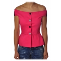 Liu Jo - Top with Boat Neckline - Pink - Made in Italy - Luxury Exclusive Collection