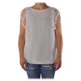 Liu Jo - Top con Dettagli in Pizzo e Volant - Bianco - Top - Made in Italy - Luxury Exclusive Collection