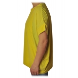 Liu Jo - Oversized T-Shirt with Collar Pattern - Yellow - T-Shirt - Made in Italy - Luxury Exclusive Collection
