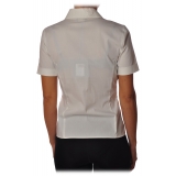 Liu Jo - Camicia con Dettaglio Fiocco in Vita - Bianco - Camicie - Made in Italy - Luxury Exclusive Collection
