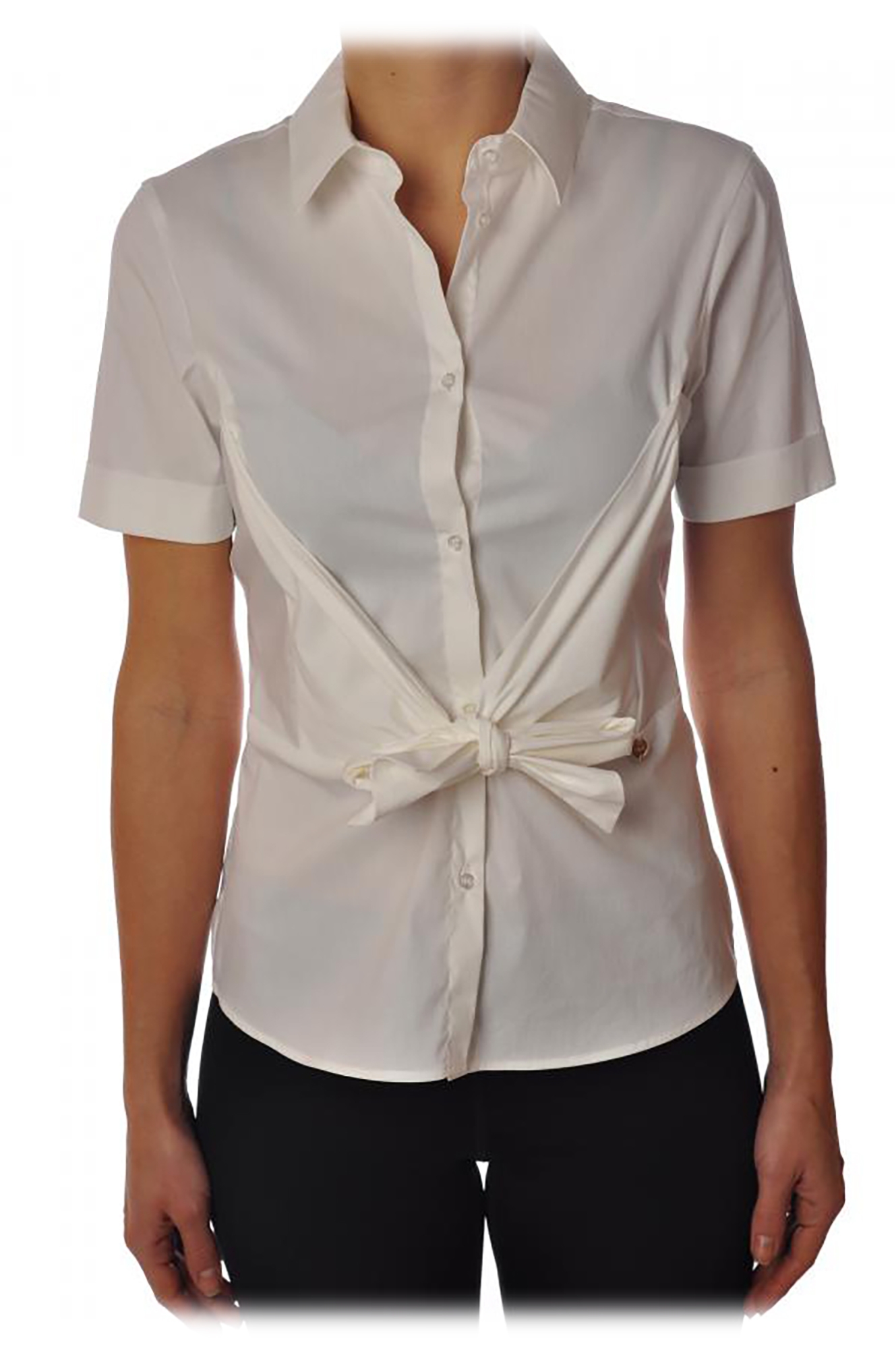 Liu Jo - Shirt with Bow Detail - White - Shirts - Made in Italy