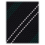 Viola Milano - Artisan Stripe 3-Fold Grenadine Tie - Navy Mix - Handmade in Italy - Luxury Exclusive Collection