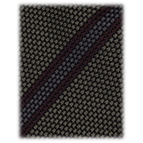 Viola Milano - Artisan Stripe 3-Fold Grenadine Tie - Olive Mix - Handmade in Italy - Luxury Exclusive Collection