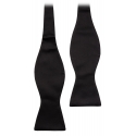 Viola Milano - Black Self-Tie Grosgrain Bow-Tie - Handmade in Italy - Luxury Exclusive Collection