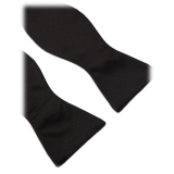 Viola Milano - Black Self-Tie Grosgrain Bow-Tie - Handmade in Italy - Luxury Exclusive Collection