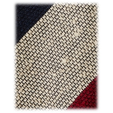 Viola Milano - Block Stripe Woven Grenadine/Shantung Tie - Natural Mix - Handmade in Italy - Luxury Exclusive Collection