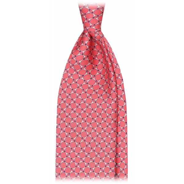 Viola Milano - Bone Chain Selftipped Italian Silk Tie - Rose - Handmade in Italy - Luxury Exclusive Collection