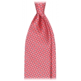 Viola Milano - Bone Chain Selftipped Italian Silk Tie - Rose - Handmade in Italy - Luxury Exclusive Collection