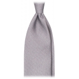 Viola Milano - Chain Circle Selftipped Italian Silk Tie - Grey - Handmade in Italy - Luxury Exclusive Collection