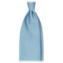 Viola Milano - Chain Circle Selftipped Italian Silk Tie - Light Blue - Handmade in Italy - Luxury Exclusive Collection