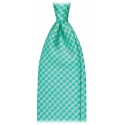 Viola Milano - Chain Pattern Selftipped Silk Tie - Menthol - Handmade in Italy - Luxury Exclusive Collection