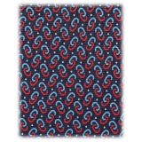 Viola Milano - Chain Pattern Selftipped Silk Tie - Navy - Handmade in Italy - Luxury Exclusive Collection